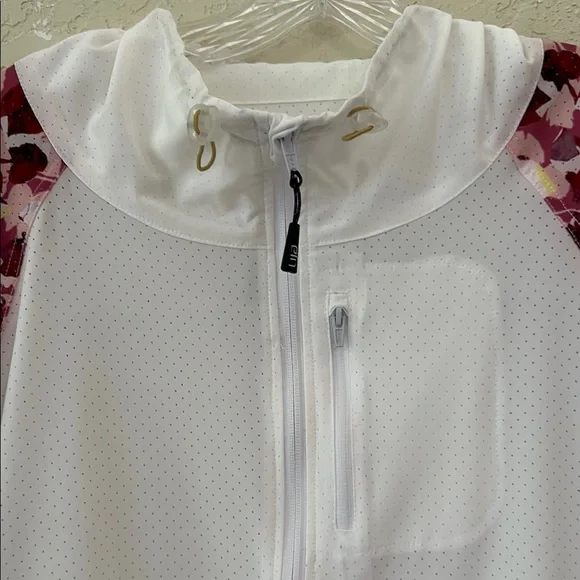 Lija White and Pink Bomber Jacket with High Collar - Picture 7 of 8